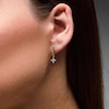 Thumbnail Image 2 of 1/4 CT. T.W. Lab-Grown Diamond Hoop Drop Earrings in Sterling Silver with 10K Gold Plate (F/VS2)