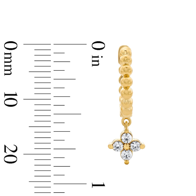 Main Image 3 of 1/4 CT. T.W. Lab-Grown Diamond Hoop Drop Earrings in Sterling Silver with 10K Gold Plate (F/VS2)