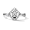 Thumbnail Image 1 of 1/10 CT. T.W. Lab-Grown Diamond Teardrop Frame Ring in Sterling Silver (F/VS2)