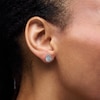 Thumbnail Image 2 of 1/10 CT. T.W. Lab-Grown Diamond Teardrop-Frame Stud Earrings in Sterling Silver (F/VS2)
