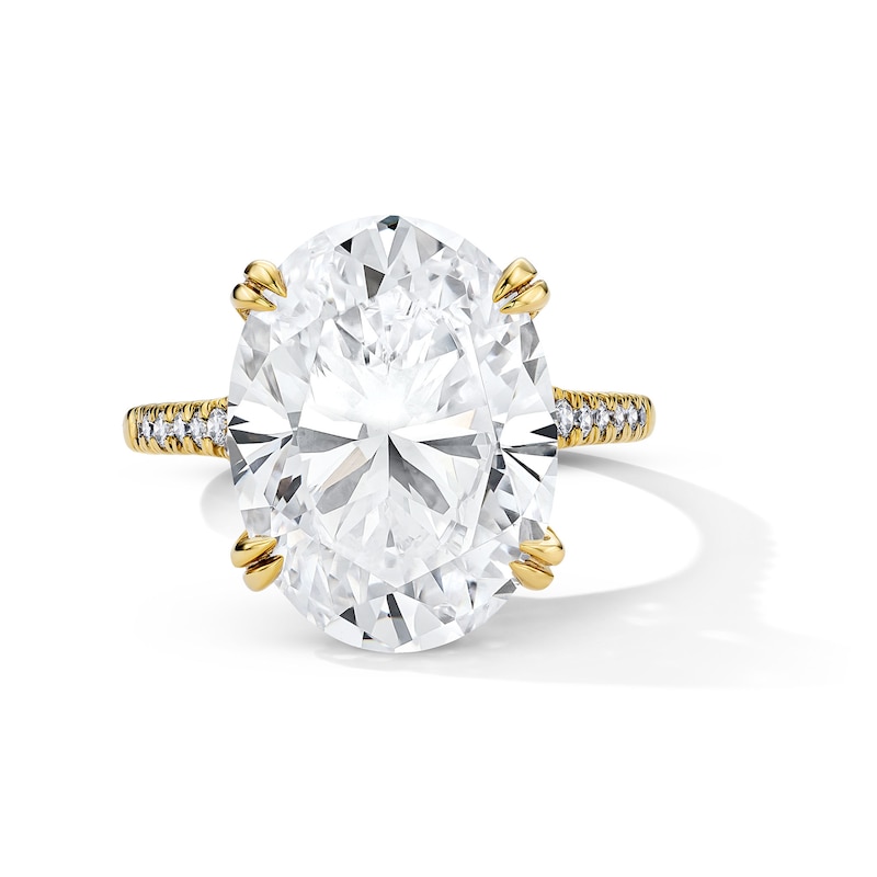 Main Image 1 of 8-1/4 CT. T.W. Oval Certified Lab-Grown Diamond Engagement Ring in 14K Gold (F/VS2)