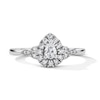 Thumbnail Image 1 of 3/8 CT. T.W. Pear-Shaped Certified Lab-Grown Diamond Frame Promise Ring in 10K White Gold (F/SI2)