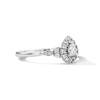 Thumbnail Image 2 of 3/8 CT. T.W. Pear-Shaped Certified Lab-Grown Diamond Frame Promise Ring in 10K White Gold (F/SI2)