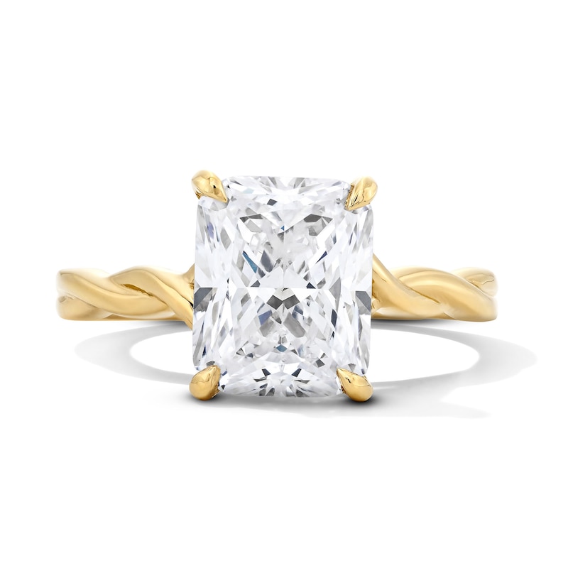 Main Image 1 of 3 CT. T.W. Radiant-Cut Certified Lab-Grown Diamond Solitaire Twist-Shank Engagement Ring in 14K Gold (F/VS2)