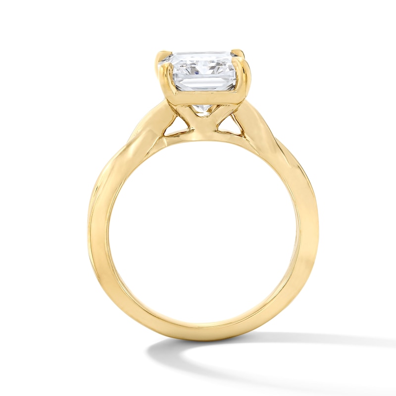 Main Image 3 of 3 CT. T.W. Radiant-Cut Certified Lab-Grown Diamond Solitaire Twist-Shank Engagement Ring in 14K Gold (F/VS2)