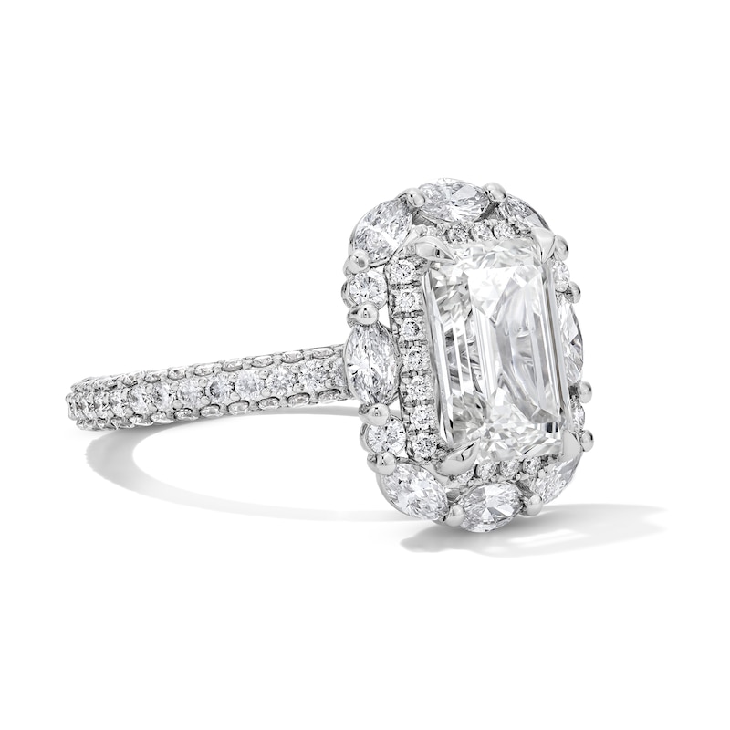 Main Image 4 of 4-3/4 CT. T.W. Certified Lab-Grown Diamond Double Frame Engagement Ring in 14K White Gold (F/VS2)