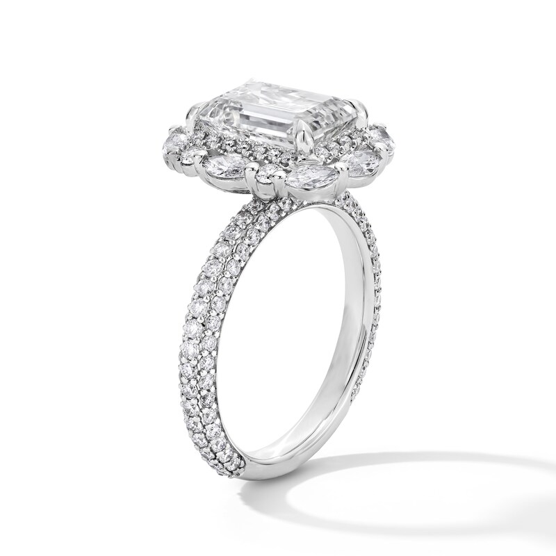 Main Image 5 of 4-3/4 CT. T.W. Certified Lab-Grown Diamond Double Frame Engagement Ring in 14K White Gold (F/VS2)