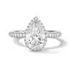 Thumbnail Image 1 of 3 CT. T.W. Pear-Shaped Certified Lab-Grown Diamond Frame Engagement Ring in 14K White Gold (F/VS2)