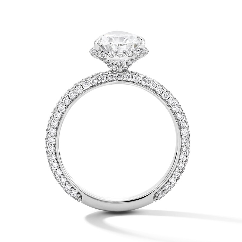 Main Image 3 of 3 CT. T.W. Pear-Shaped Certified Lab-Grown Diamond Frame Engagement Ring in 14K White Gold (F/VS2)