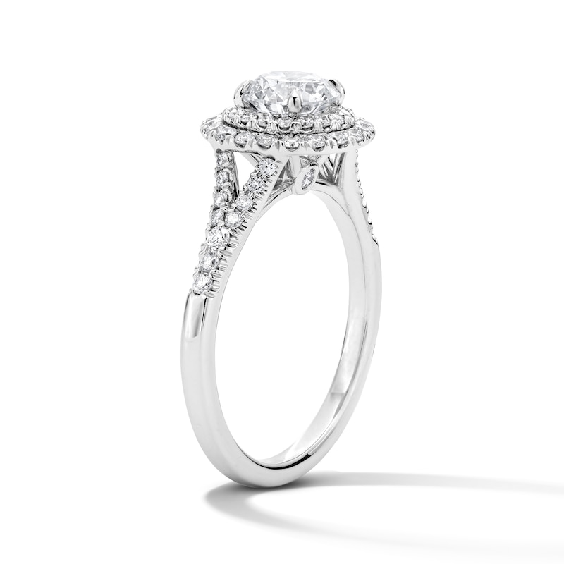 Main Image 5 of 1-1/2 CT. T.W. Certified Lab-Grown Diamond Double Frame Engagement Ring in 14K White Gold (F/VS2)