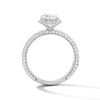 Thumbnail Image 3 of 3 CT. T.W. Oval Certified Lab-Grown Diamond Stepped Frame Engagement  Ring in 14K White Gold (F/VS2)