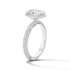 Thumbnail Image 5 of 3 CT. T.W. Oval Certified Lab-Grown Diamond Stepped Frame Engagement  Ring in 14K White Gold (F/VS2)