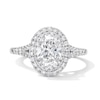 Thumbnail Image 1 of 1-1/2 CT. T.W. Oval Certified Lab-Grown Diamond Frame Engagement Ring in 14K White Gold (F/VS2)