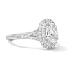 Thumbnail Image 4 of 1-1/2 CT. T.W. Oval Certified Lab-Grown Diamond Frame Engagement Ring in 14K White Gold (F/VS2)