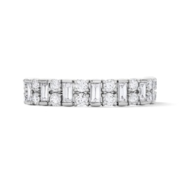 1 CT. T.W. Baguette-Cut Certified Lab-Grown Diamond Multi-Row Anniversary Band in 10K White Gold (F/VS2)