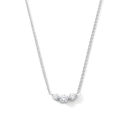 1 CT. T.W. Lab-Grown Diamond Three-Stone Necklace in Sterling Silver (F/VS2)