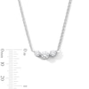 Thumbnail Image 4 of 1 CT. T.W. Lab-Grown Diamond Three-Stone Necklace in Sterling Silver (F/VS2)
