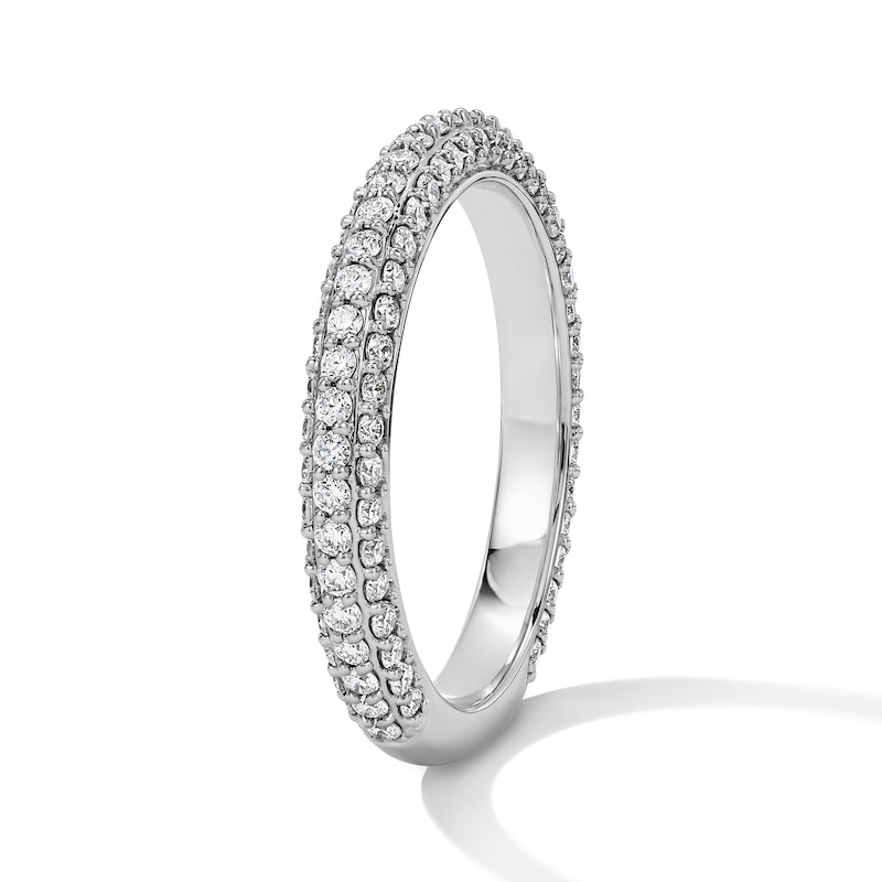 Main Image 3 of 7/8 CT. T.W. Certified Lab-Grown Diamond Three-Sided Anniversary Band in 14K White Gold (F/VS2)