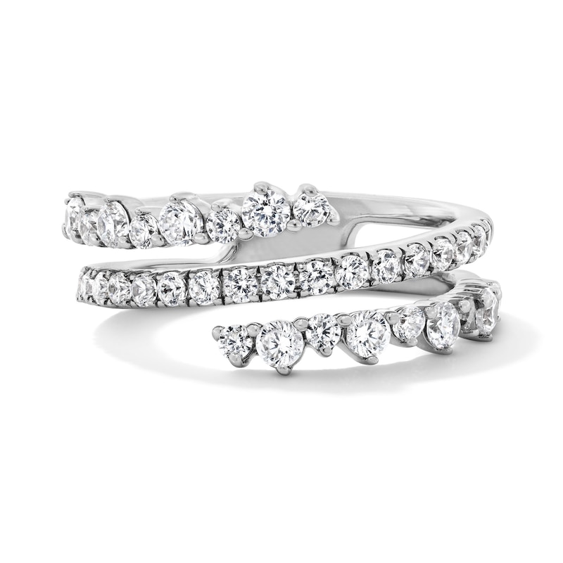 Main Image 1 of 1 CT. T.W. Lab-Grown Diamond Bypass Wraparound-Look Ring in Sterling Silver (F/VS2)