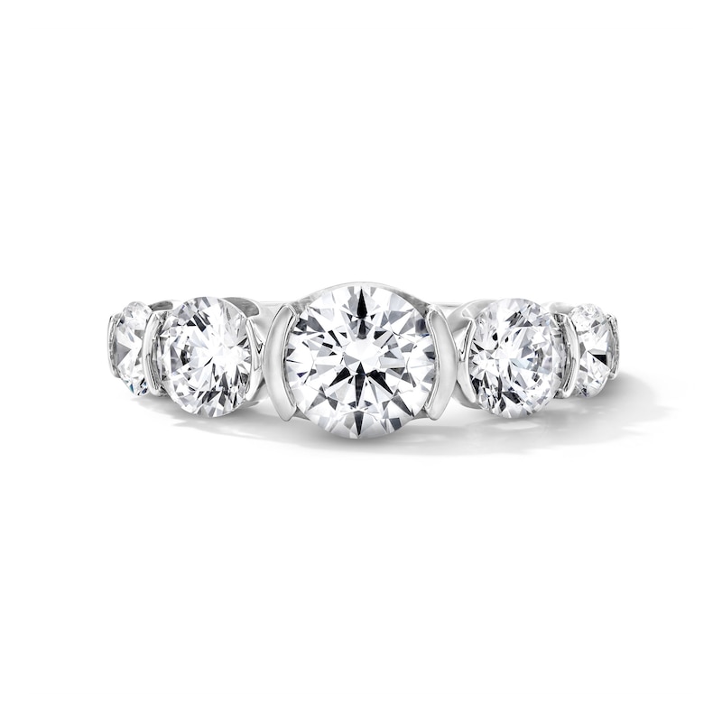 Main Image 1 of 2-1/2 CT. T.W. Certified Lab-Grown Diamond Five-Stone Anniversary Band in 14K White Gold (F/VS2)
