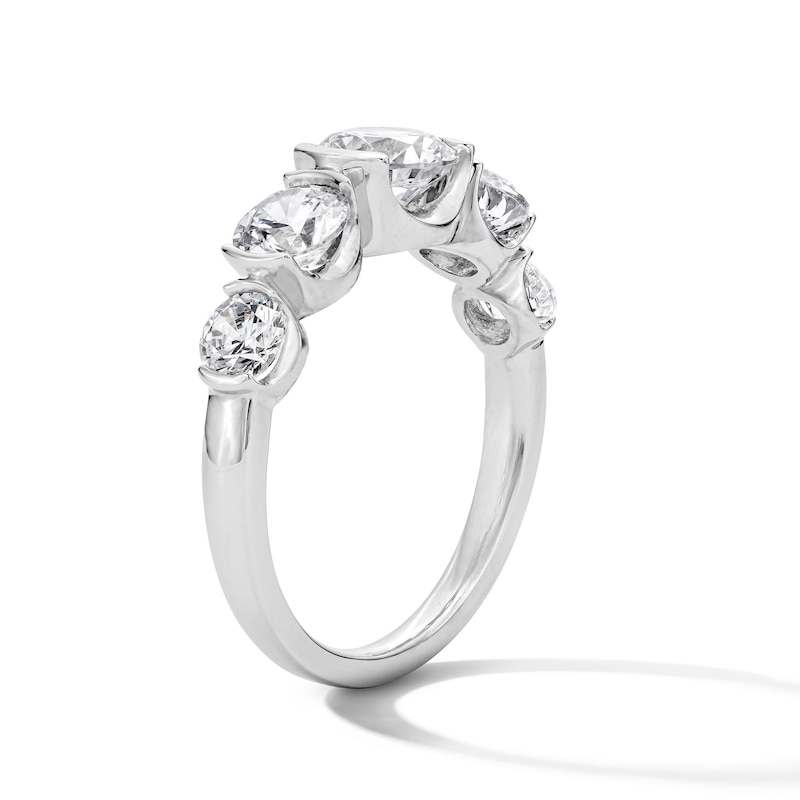 Main Image 3 of 2-1/2 CT. T.W. Certified Lab-Grown Diamond Five-Stone Anniversary Band in 14K White Gold (F/VS2)
