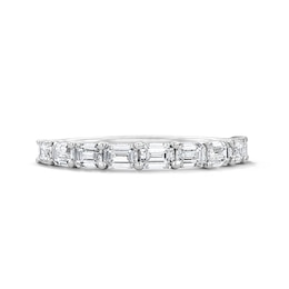 1 CT. T.W. Emerald-Cut Certified Lab-Grown Diamond Anniversary Band in 14K White Gold (F/VS2)