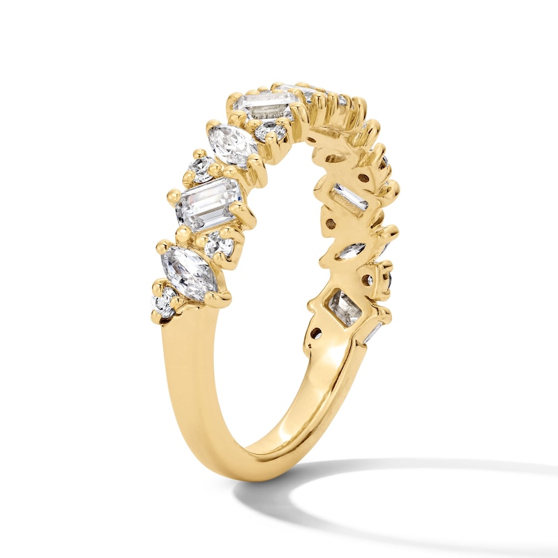 Main Image 3 of 1 CT. T.W. Multi-Shape Certified Lab-Grown Diamond Anniversary Scatter Band in 14K Gold (F/VS2)