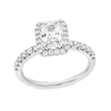 Thumbnail Image 1 of 2 CT. T.W. Radiant-Cut Certified Lab-Grown Diamond Frame Engagement Ring in Platinum (F/VS2)