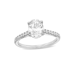 1-3/4 CT. T.W. Oval Certified Lab-Grown Diamond Hidden Frame Engagement Ring in Platinum (F/VS2)