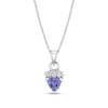 Thumbnail Image 1 of Trillion-Cut Tanzanite and 1/20 CT. T.W. Diamond Pendant in 14K White Gold