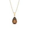 Thumbnail Image 1 of Pear-Shaped Smoky Quartz Solitaire Pendant in 14K Gold