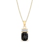 Thumbnail Image 1 of Elongated Cushion-Cut Black Onyx and 1/20 CT. T.W. Diamond Pendant in 14K Gold