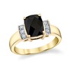 Thumbnail Image 1 of Elongated Cushion-Cut Onyx and 1/8 CT. T.W. Diamond Fashion Ring in 14K Gold