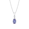 Thumbnail Image 1 of Oval Tanzanite and Diamond-Accent Pendant in 10K White Gold