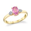 Thumbnail Image 1 of Oval Pink Sapphire and Diamond-Accent Fashion Ring in 10K Gold