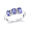 Thumbnail Image 1 of Oval Tanzanite and 1/20 CT. T.W. Diamond Fashion Ring in 10K White Gold