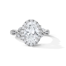 2-1/2 CT. T.W. Oval Certified Lab-Grown Diamond Frame Engagement Ring in 14K White Gold (F/VS2)