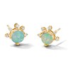 Thumbnail Image 1 of Opal and 1/15 CT. T.W. Diamond Stud Earrings in Sterling Silver with 14K Gold Plate (I/I2)