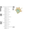 Thumbnail Image 3 of Opal and 1/15 CT. T.W. Diamond Stud Earrings in Sterling Silver with 14K Gold Plate (I/I2)