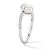 Thumbnail Image 5 of 6.0-6.5mm Freshwater Cultured Pearl and 1/6 CT. T.W. Diamond Bypass Ring in Sterling Silver