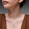 Thumbnail Image 2 of Cushion-Cut Aquamarine and Diamond Accent Pendant in Sterling Silver