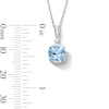 Thumbnail Image 4 of Cushion-Cut Aquamarine and Diamond Accent Pendant in Sterling Silver