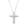 Thumbnail Image 1 of 1 CT. T.W. Lab-Grown Diamond Cross Pendant in Sterling Silver (F/SI2)