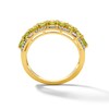 Thumbnail Image 3 of Peridot and White Lab-Created Sapphire Ring in Sterling Silver with 14K Gold Plate
