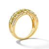 Thumbnail Image 4 of Peridot and White Lab-Created Sapphire Ring in Sterling Silver with 14K Gold Plate