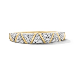 1/4 CT. T.W. Diamond Zig Zag Stackable Band in 10K Gold
