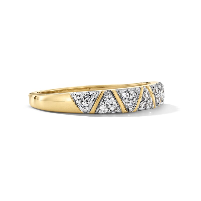 Main Image 4 of 1/4 CT. T.W. Diamond Zig Zag Stackable Band in 10K Gold