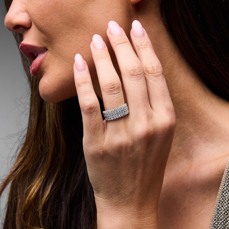 Main Image 2 of 1 CT. T.W. Lab-Grown Diamond Multi-Row Band in 10K White Gold (F/VS2)