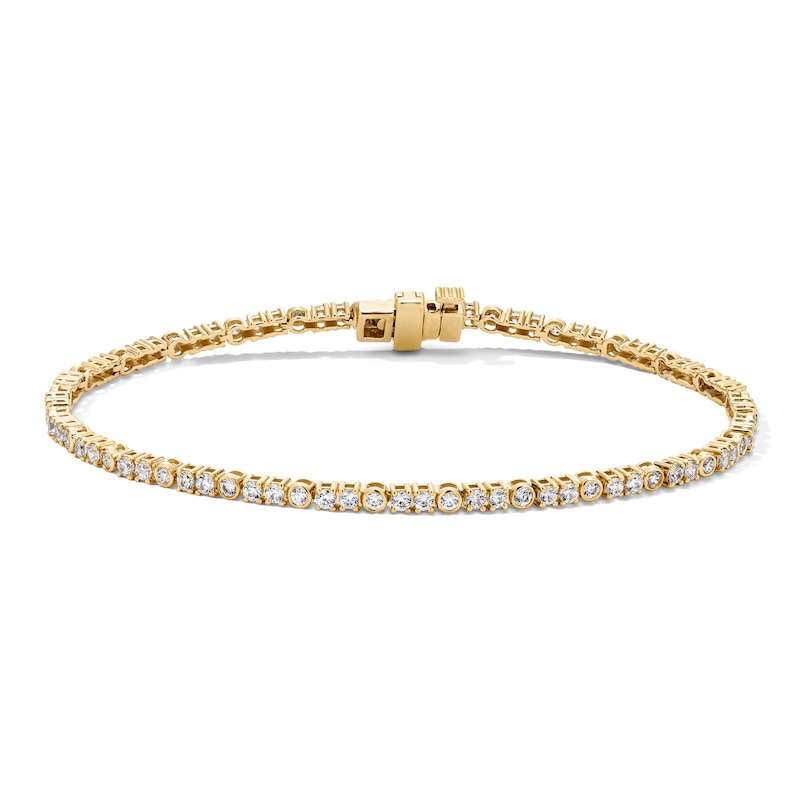 Main Image 1 of 2 CT. T.W. Lab-Grown Diamond Line Bracelet in Sterling Silver with 10K Gold Plate (F/VS2)