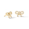 Thumbnail Image 1 of 1/4 CT. T.W. Lab-Grown Diamond Bow Stud Earrings in Sterling Silver with 10K Gold Plate (F/VS2)